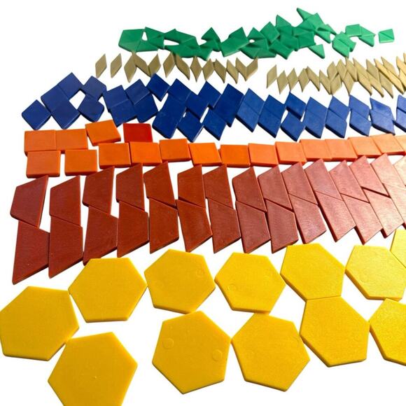 Learning Resources Pattern Blocks Tangram Shapes Teacher Tools 249 Plastic Piece - Picture 3 of 12